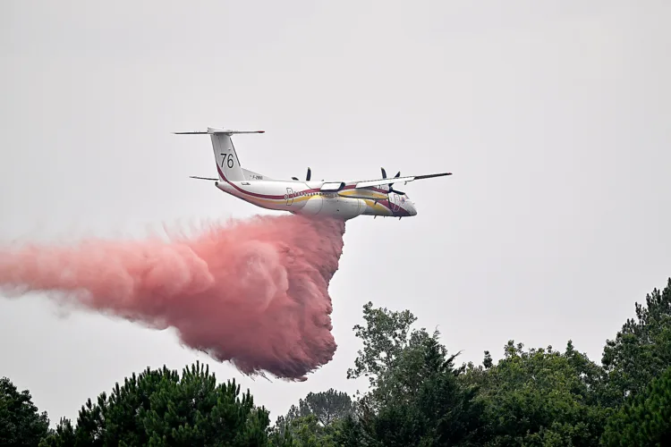 French president visits wildfire zone